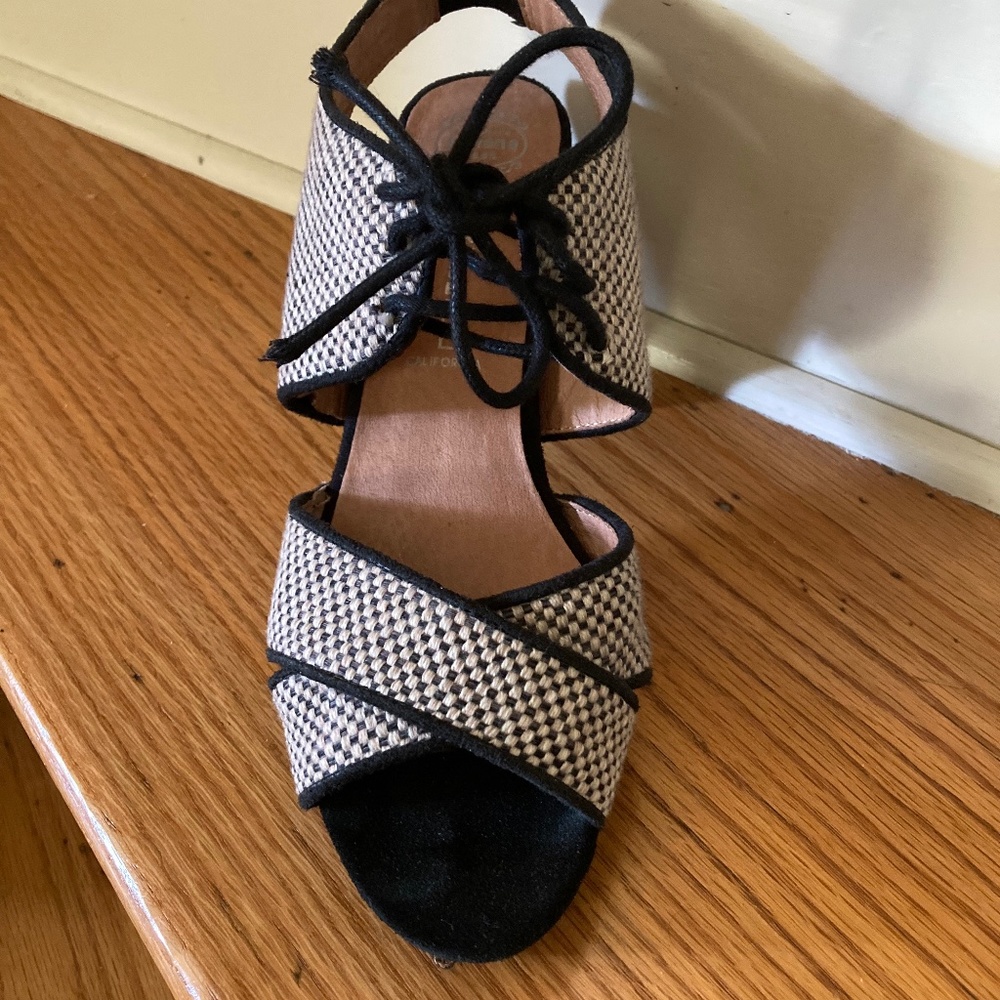 Jeffrey Campbell Black and Grey Checked Shoes